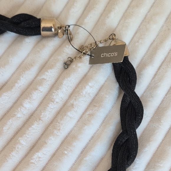 Chico's Black Braided Necklace - Picture 3 of 4